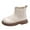 Beige, variant on Generic Clearance Shoes for Kids Boys Fashion Autumn Winter Children Boots Boy Girls Ankle Boots Thick Soles Non Slip Side Zippers Solid Color Simple British Style Casual Shoe ﻿ ﻿(3.5-4 Years,Beige)