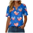 thumbnail image 2 of UngA 250 Anniversary USA Shirt Women 250th T Shirts American Flag Patriotic 250 Years T Shirts for Women (Blue,S), 2 of 4