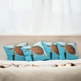 thumbnail image 3 of Ambesonne Turtle Throw Pillow Cover 4 Pack, Sea Animal Caribbean, 16", Turquoise Cinnamon, 3 of 6