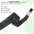 thumbnail image 4 of Tennis Racket Grip Tape, PU Racquet Overgrip with Damping Ridges Anti-Slip Absorbent Perforated Handle Grip Flat Adhesive for Badminton Pickleball, Black 3 Pack, 4 of 6