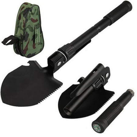 4in1 Home Garden Emergency Camping Hiking Outdoor Foldable Folding Shovel Spade