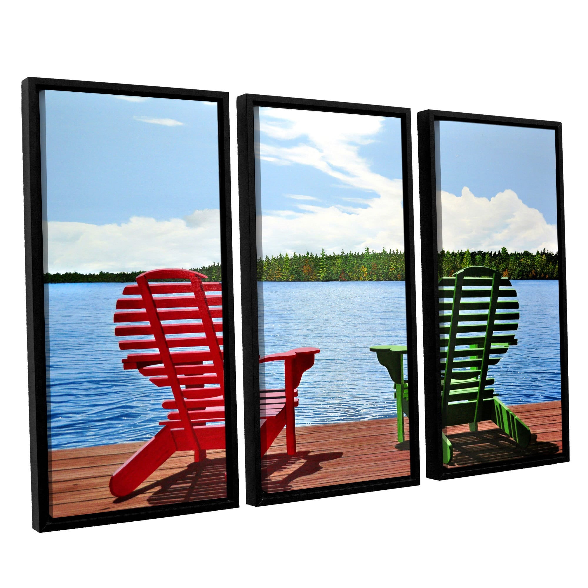 ArtWall Ken Kirsh "Dockside" 3-Piece Floater Framed Canvas Set