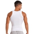 thumbnail image 2 of Haitryli Mens Muscle Compression Tank Training Workout Vest Sleeveless Rash Guard Shirts Fitness Tee White XL, 2 of 7