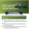 thumbnail image 4 of ERDS-Wall Mounted Clothes Drying Rack (27'') - 40 lbs Capacity - Laundry Drying Rack - Indoor and Outdoor Collapsible Laundry Hanger (Industrial Grey), 4 of 4