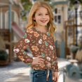 thumbnail image 3 of DISNIMO Toddler Girl Long Sleeve Tops Christmas Snowman Snowflake Print Kids Lace Top Pullover Tops Round Neck T Shirt Casual Loose Blouse Tops, 3 of 8