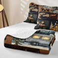 thumbnail image 4 of Erosebridal Watercolor Moose Bear Quilt King, Happy Camping Camper King Coverlet Set, 3-Piece 1 Bedspread and 2 Pillowcases, 4 of 7