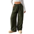 thumbnail image 2 of Endives Women's Sweatpant Wide Leg Pants Corduroy High Waist Barrel Pants Comfy Baggy Sweatpants Green, 2 of 7