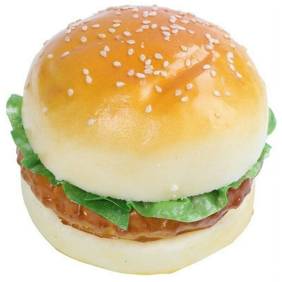 Lefu Simulated Hamburg, Artificial Food Soft PU Fake Hamburg Bread Photography Props Casement Display