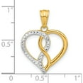 thumbnail image 4 of 14K Yellow & Rhodium With White Diamond-Cut Infinity Heart Pendant (Width 18.5) (Length 24.3) - Jbsp, 4 of 5