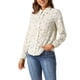 thumbnail image 4 of CAMISA DE BOTÓN PARA MUJER INSPIRE CHIC Estampado Floral Pequeño Manga Larga Cuello de Punta Top de Oficina L Beige-Amarillo Floral, 4 of 6