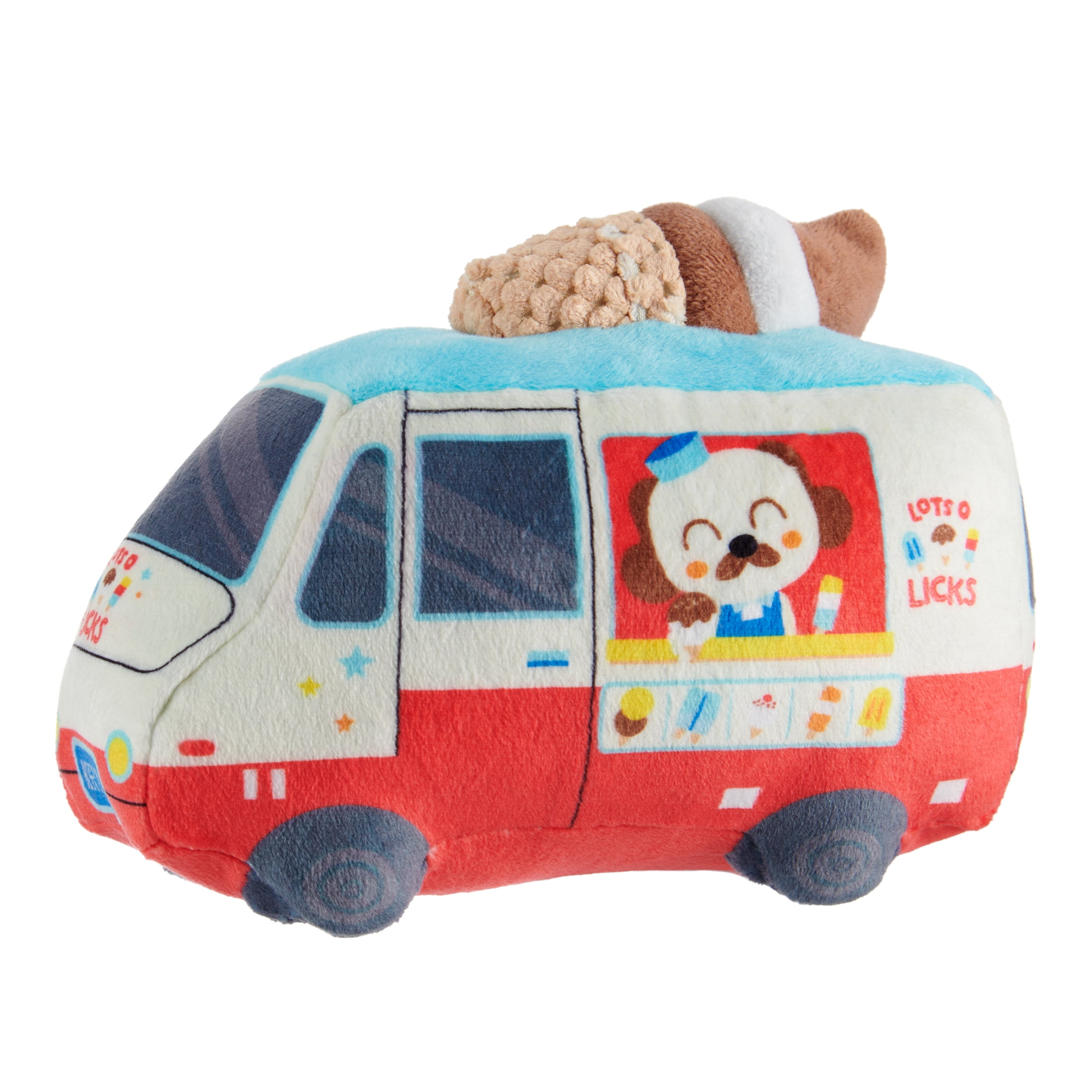 BARK Lots O Licks Truck - Yankee Doodle Dog Toy, with crazy crinkle and packed with fluff