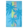 thumbnail image 1 of Serviette de plage en coton Palmier bleu sarcelle HOMETRENDS, 1 of 6