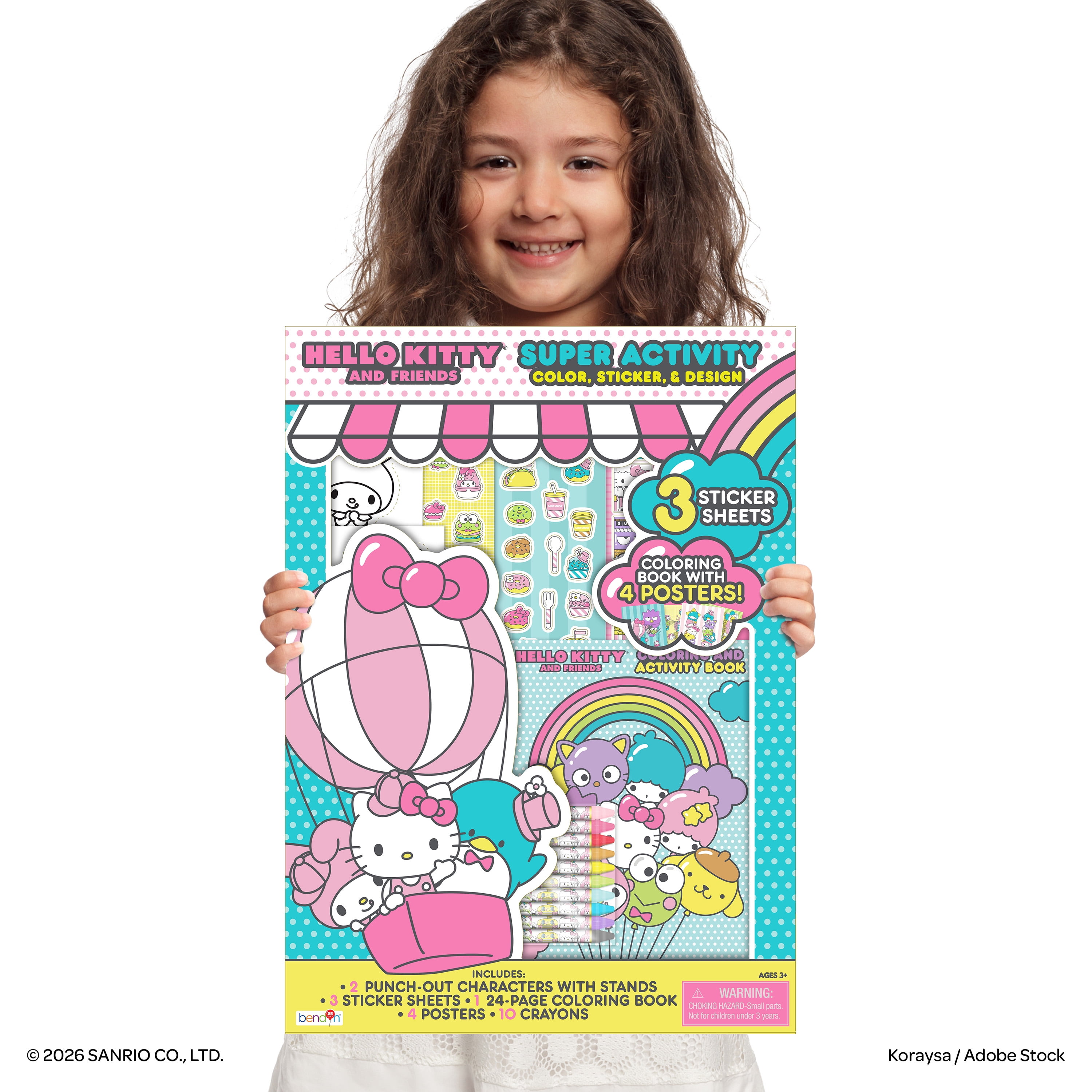 Hello Kitty Gift Set with Coloring Book, Posters, Stickers, Crayons, Punch-Out Characters