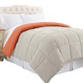 thumbnail image 3 of Benzara BM46046 Genoa Queen Size Box Quilted Reversible Comforter, Orange & Gray, 3 of 4
