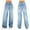 Dark Blue, variant on Clearance! Lisingtool Casual Jeans for Women 2025 Trendy Women Mopping Denim Wide Leg Pants Loose Straight Leg Pants Trousers Jeans