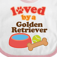 thumbnail image 4 of Inktastic Golden Retriever Loved by a Boys or Girls Baby Bib, 4 of 4