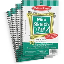 Melissa and Doug Mini-Sketch Spiral-Bound Pad, 6" x 9", Pack of 4