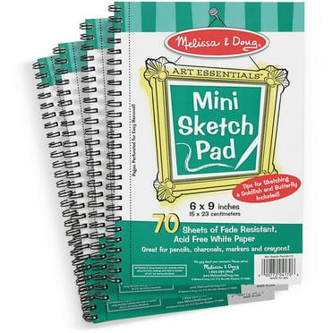 Melissa and Doug Mini-Sketch Spiral-Bound Pad, 6" x 9", Pack of 4