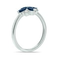thumbnail image 2 of SZUL Women's 3/4 Carat TW Sapphire and Diamond Flower Ring in 10K White Gold, 2 of 6