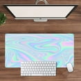 thumbnail image 4 of Holographic Gaming Mouse Pad Iridescent Mousepad Extended Desk Mat Protector XXL,Full Desk Coverage Mouse Pads for Wireless Mouse, Keyboard Mat for Work Office Home 31.5x15.75 in -Rainbow Marble, 4 of 6