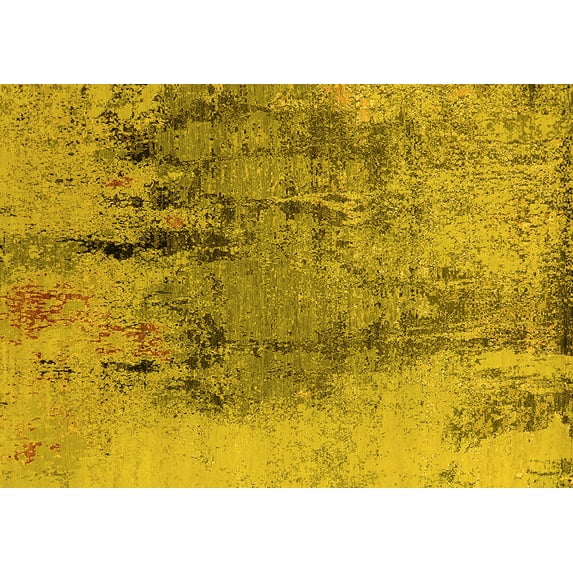 Ahgly Company Indoor Rectangle Oriental Yellow Industrial Area Rugs, 8' x 10'