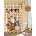 thumbnail image 2 of Owl Pumpkin Shower Curtain Set ，Waterproof Fabric Shower Curtains Fall Maple Leaf Shower Curtains for Bathroom,Bathroom Decor 66"x72", 2 of 7