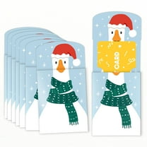 Big Dot of Happiness Christmas Silly Goose Gift Card Holders with Envelopes, Winter Holiday Party Cash Money Holders and Gift Card Sleeves, Funny Christmas Goose Nifty Gifty Pack, Set of 8