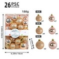 thumbnail image 2 of 26 Count Christmas Ornaments Set - Plated Xmas Tree Balls, Elegant Hanging Decorations for Holiday Wedding & Home Decor, 2 of 3