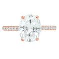 thumbnail image 3 of 2.21 ct Oval Cut Genuine Cultured Diamond VS1-VS2 G-H 18K Rose Gold Promise Wedding Statement Engagement Designer Ring size 3.5, 3 of 6