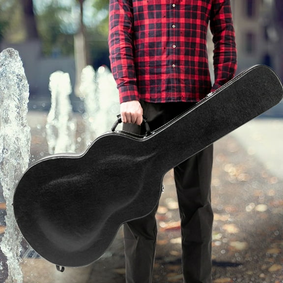 High-End Fine-Grain PU Leather Hard Case for 335 Style Semi-Hollow & Hollowbody Guitar