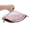 thumbnail image 4 of Zipper Pouch, Double Layer Storage Document Holder Lengthened Widened Convenient Practical  For Stationery For A4 Size Materials Pink, 4 of 8