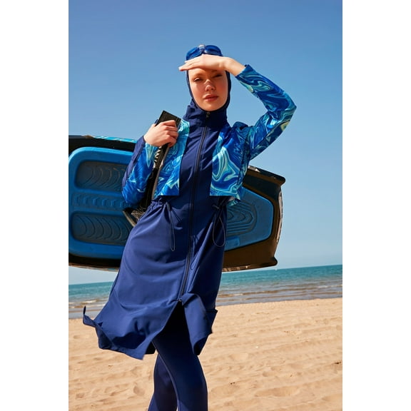 Woven Navy Burkini Modest Swimwear M2319 USA