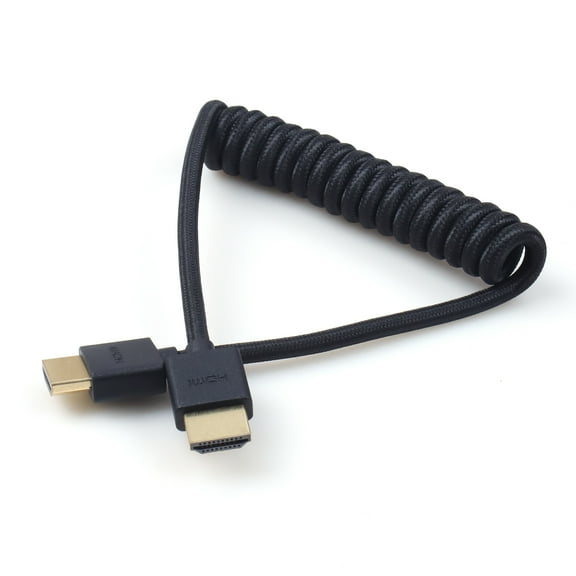 MiNi USB Micro H D-M I Cable 4k 60hz 18gbps High Speed H 2.0 Nylon Coiled Cable Cord for Monitor TV