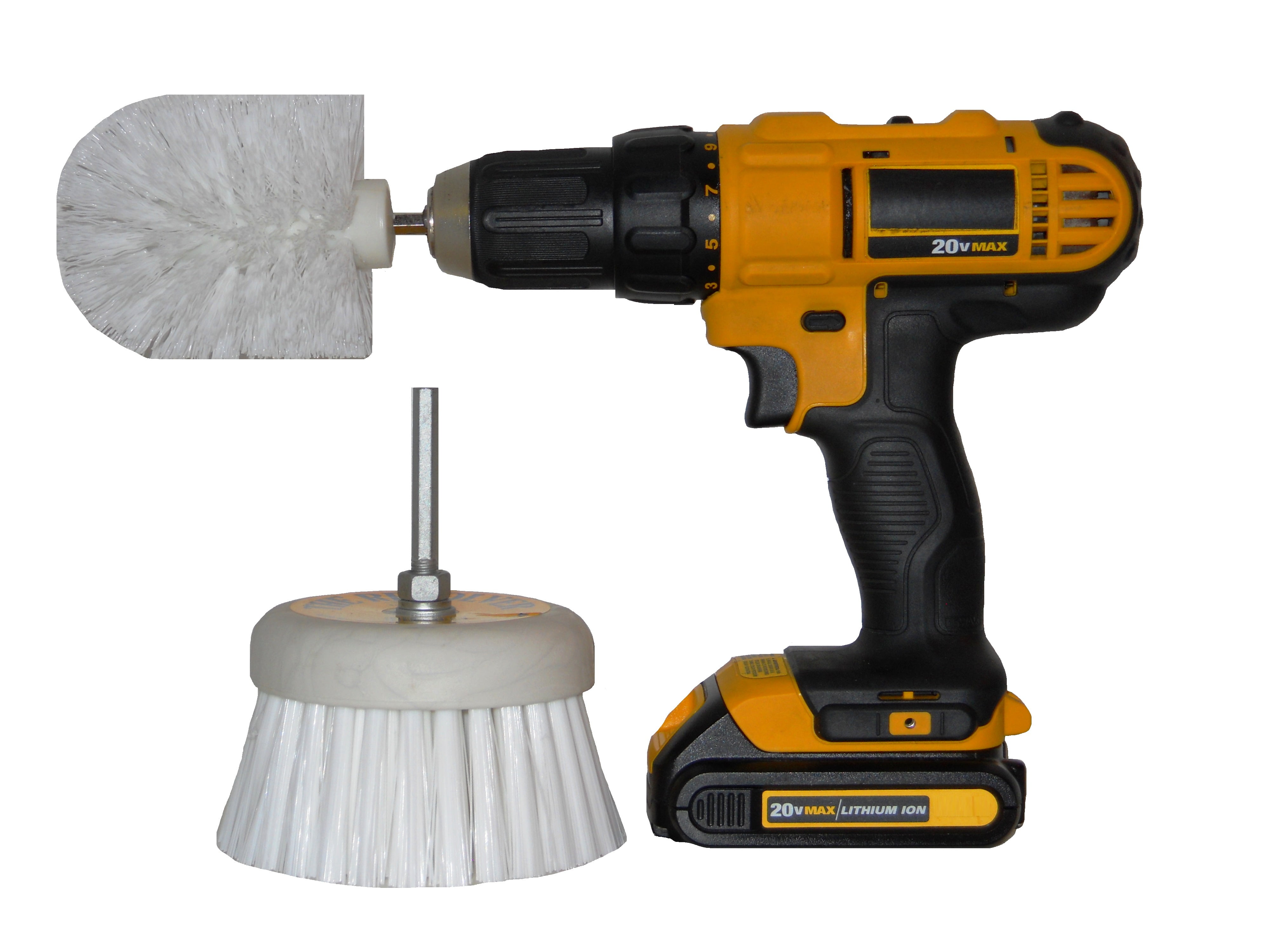Revolver Drill Brush & Bullet Brush Combo Power Scrubbing Drill