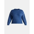 thumbnail image 5 of Terra & Sky Women's Plus Cropped Whipstitch Trim Sweater, Lightweight, Sizes 0X-5X, 5 of 5