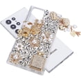 thumbnail image 4 of Samsung Galaxy S23 Ultra Bling Case, 3D Luxury Sparkle Glitter Diamond Crystal Rhinestone Tower Protective Cover with Pumpkin Car Charm Pendant (Clear), 4 of 8