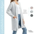 thumbnail image 3 of Hello Mello CuddleBlend Cardigan Lounge Long Sleeve Loose Open Front Sweater, Gray Large (Women's), 3 of 8