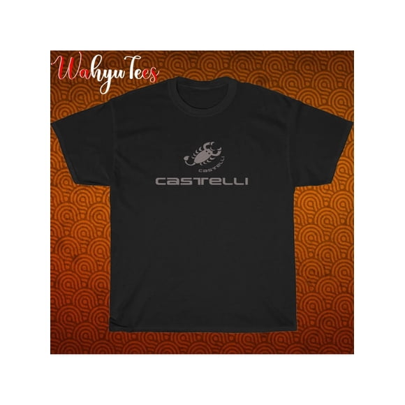 Castelli Cycling Jersey Breathable Cotton Unisex Tee with Scorpion Logo & Italian Branding Printed pattern short-sleeved shirt
