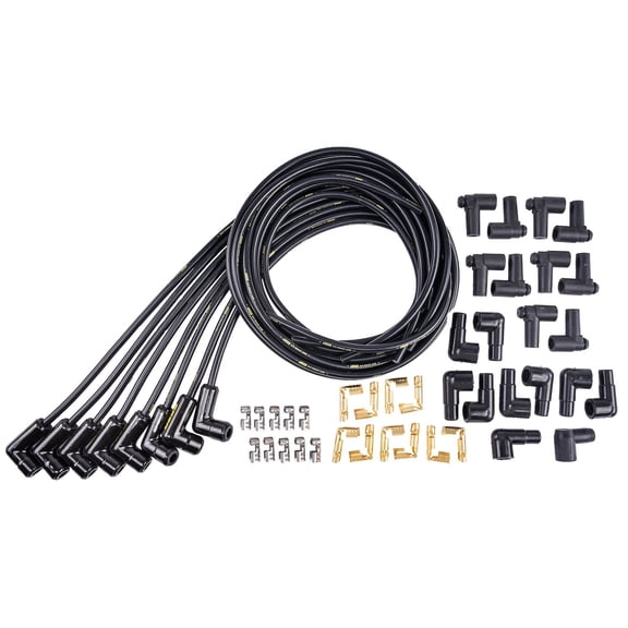 JEGS Hi-Temp Universal Spark Plug Wires [90-Degree Black Ceramic Boots]