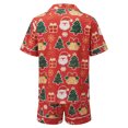 thumbnail image 3 of RUINIXCW Christmas Family Pajamas Matching Set Short Sleeve Christmas Elements Print Shirt Shorts Sleepwear, 3 of 7