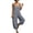 Gray, variant on Jumpsuits for Women Sleeveless Baggy Loose Fit Casua Summer Boho Tapered Harem Pants Rompers Overalls with Pockets Navy S