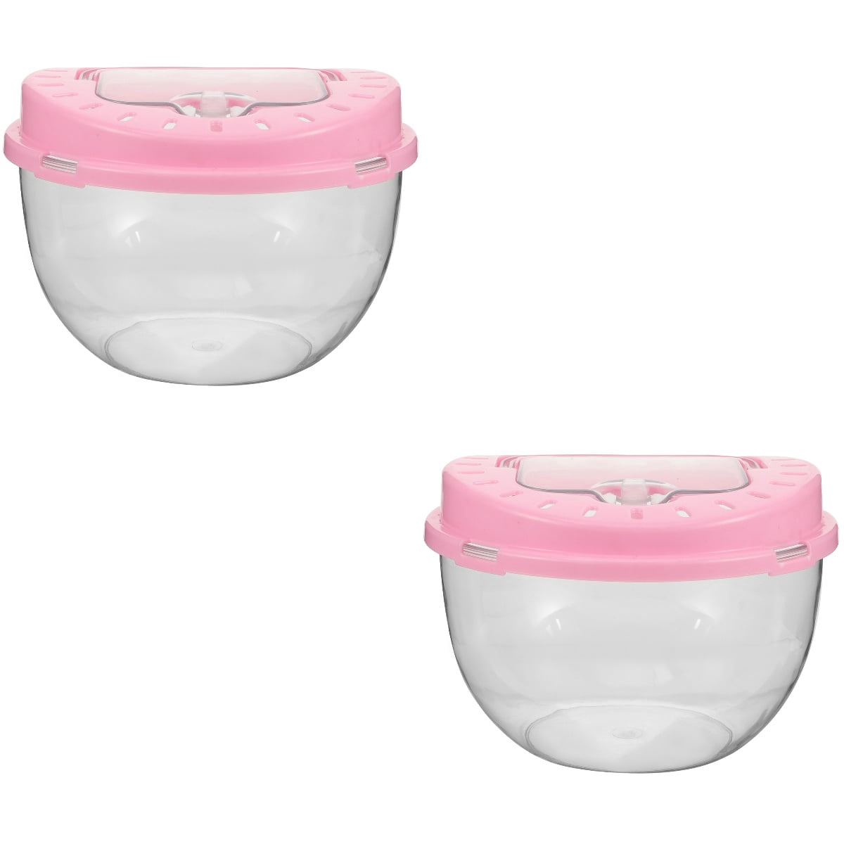 FOMIYES Pink Plastic Hamster Travel Case for Storage and Outdoor Use 2Pcs