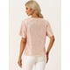 thumbnail image 3 of Blusa de Manga Corta con Lentejuelas para Mujer Camiseta de fiestas con Cuello Redondo Clubwear Top rosa champán S, 3 of 6