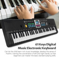 thumbnail image 4 of 2X 61 Keys Electronic Piano Digital Music Electronic Keyboard Musical Instrument Gift with Microphone, 4 of 7