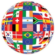 World Flags Travel Party Plates Set - 8 Durable Disposable 9-Inch Tableware for Celebrations, Festivals, and Gatherings - Vibrant Multicolored Design for Every Occasion