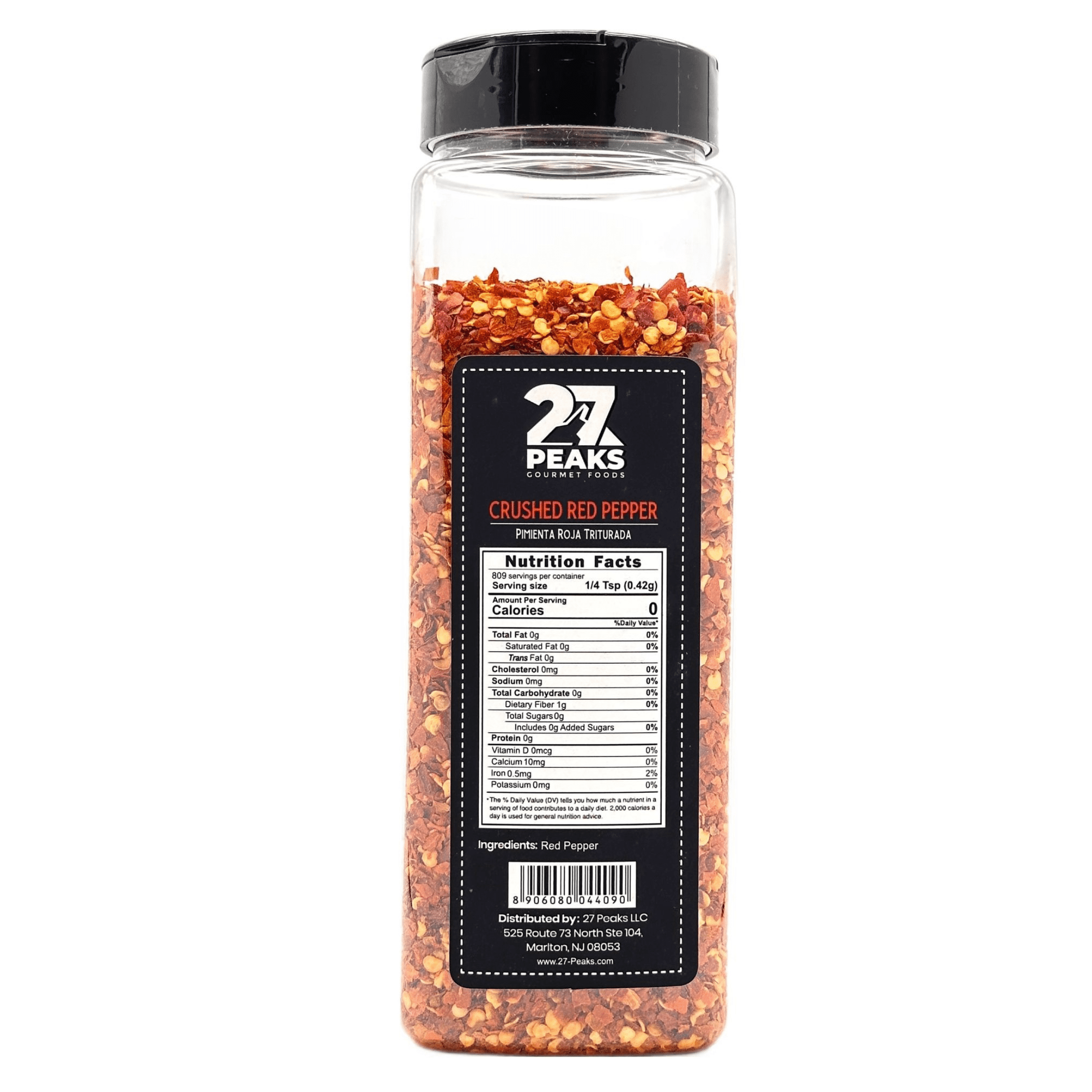 27 Peaks Gourmet All Natural Crushed Red Pepper Flakes, 12 oz Bottle