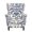 Blue Toile Floral, variant on Bulopur Snowman Wingback Chair Covers 2Pcs, Stretch Snowflake Slipcovers for Christmas Living Room Decor