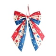 thumbnail image 2 of CaiYueKe Independence Day Bow Decoration Red White Blue Patriotic Door Hanging with Star Print, Reusable Holiday Party Decor for Wreaths Mantels Porch Decorations, 2 of 7