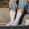thumbnail image 2 of Darn Tough Women's Solid Basic Crew Lightweight Socks, White, Small, 2 of 4