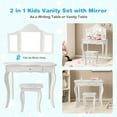 Costway Child's Vanity Table Set with Lots of Storage, Makeup Dressing